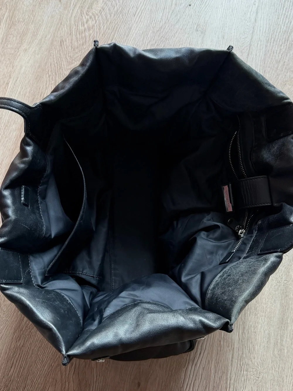 Tory Burch Black Quilted Leather Tote with Logo Medallion